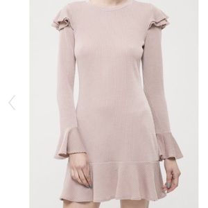 Blu Pepper Mauve Ruffle Knit Dress